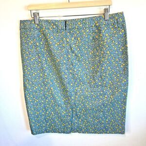 Talbots Floral Tulip Print Pencil‎ Skirt Size spring career work wear womans 14